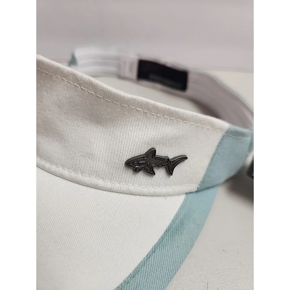 Vintage Greg Norman Ladies Golf Play Dry Sun Visor White/Light Blue Preppy Money